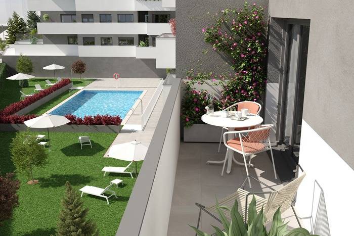 La terraza de Nosia, una de las futuras promociones en Madrid