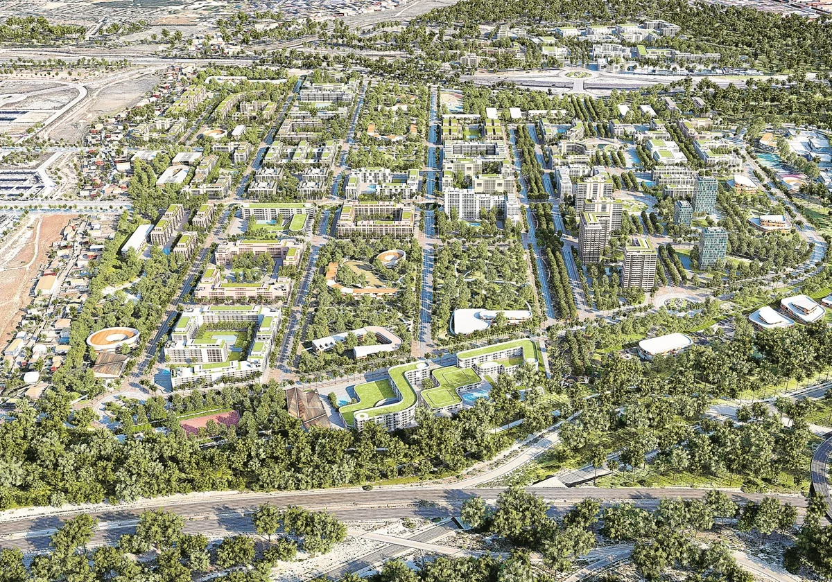 Vista aérea de la futura urbanización Los Cerros